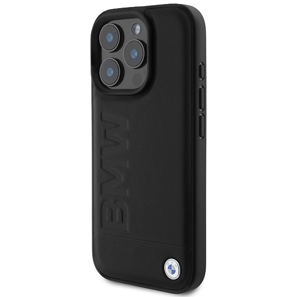 Etui BWM Leather Hot Stamp do Apple iPhone 16 Pro do MagSafe, czarne